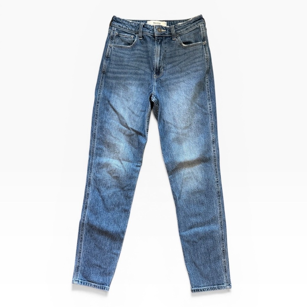 Hollister Ultra High-Rise Mom‎ Jeans Medium Wash W27 Long Blue Denim 4L Ankle